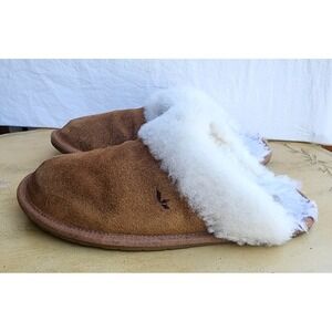 Koolaburra UGG Milo US 8 Scuff Slippers Chestnut Brown Suede Cozy Shearling‎